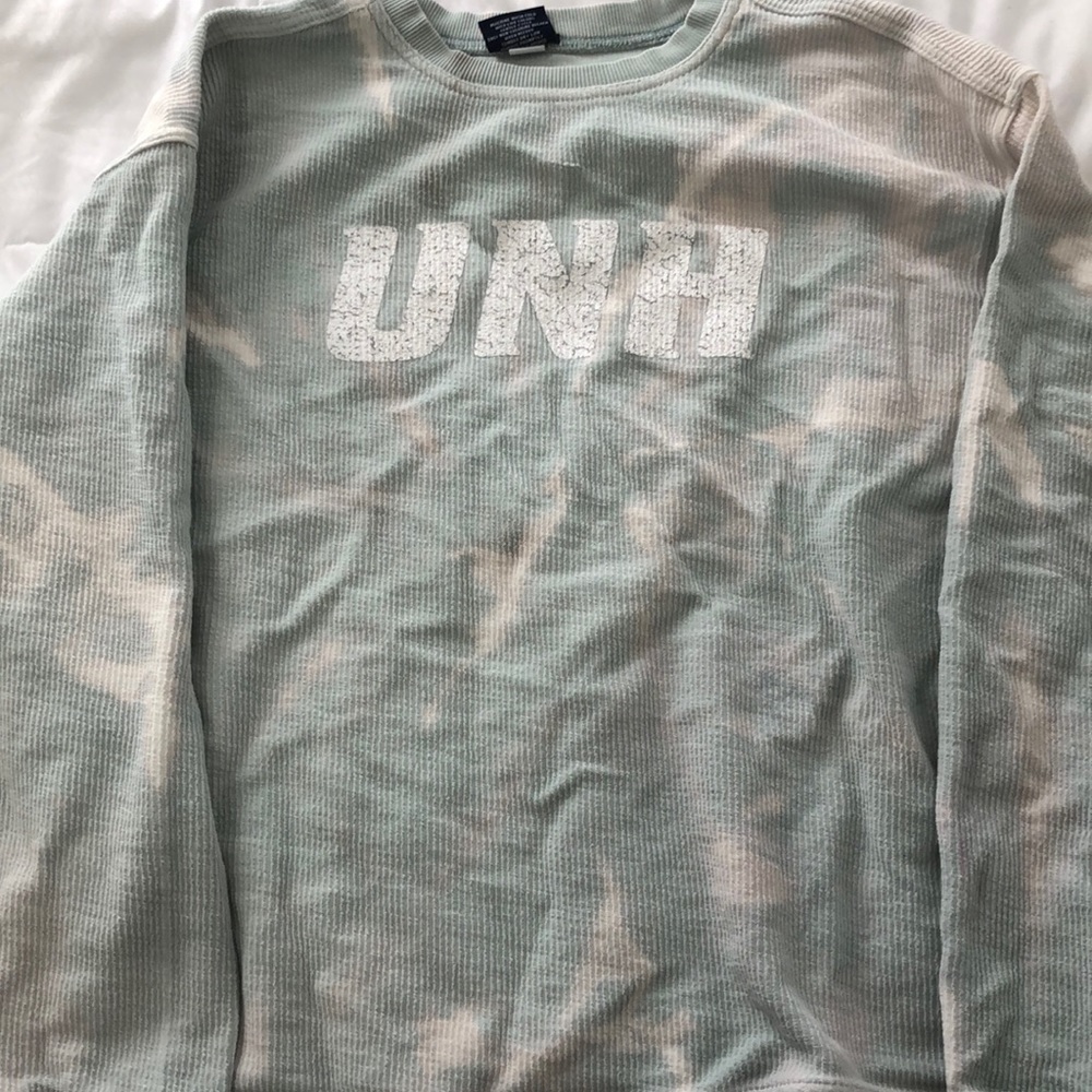 UNH Turquoise Tie Dye Long Sleeve Crewneck